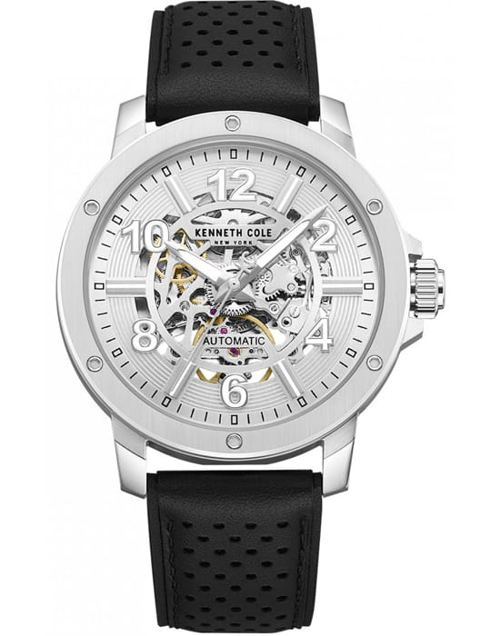 Kenneth Cole Kenneth Cole Automatic KCWGX0081103  KCWGX0081103 механические мужские часы белый циферблат, браслет кожаный — вид спереди