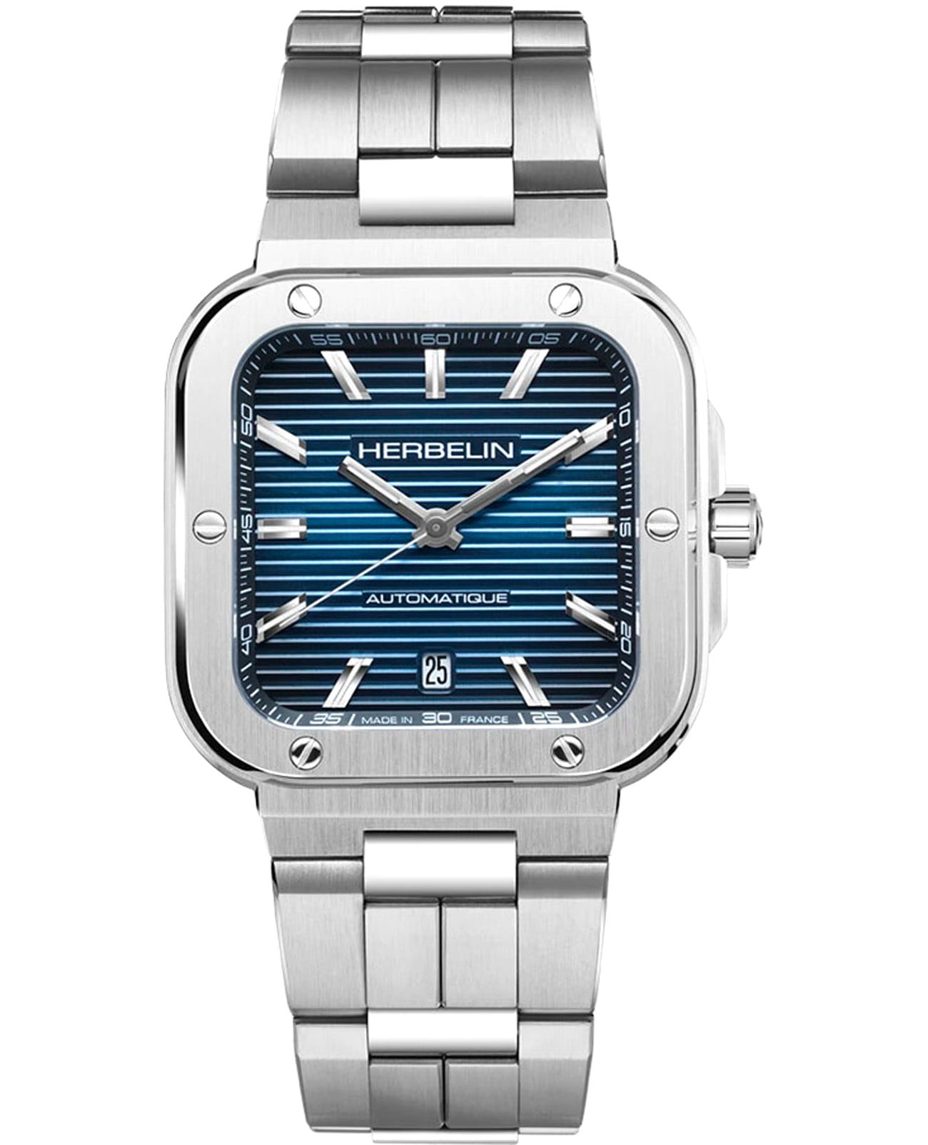 Herbelin Herbelin Cap Camarat 1646B15  1646B15 механические мужские часы голубой циферблат, браслет нержавеющая сталь — вид спереди