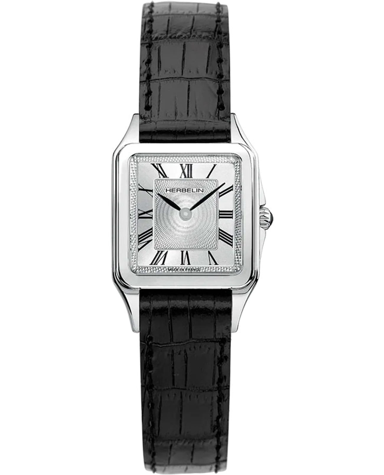 Herbelin Herbelin Luna 17457AP01  17457AP01 кварцевые женские часы серебристый циферблат, браслет кожаный — вид спереди