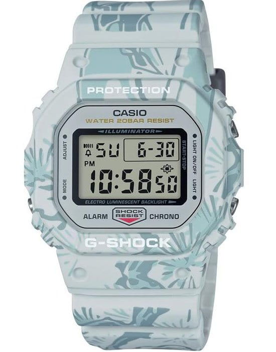 Casio Casio G-Shock DW-5600SLG-7D DW-5600 DW-5600SLG-7D электронные мужские часы серый циферблат, браслет пластик — вид спереди