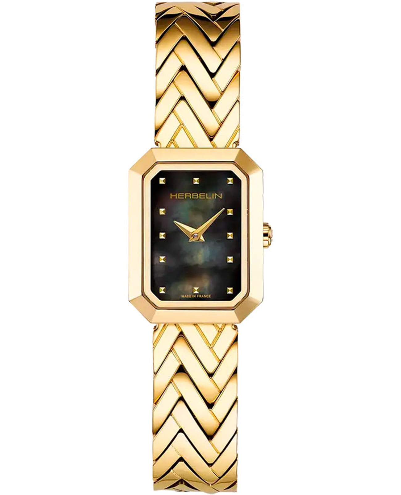 Herbelin Herbelin Octogone 17446BP49  17446BP49 кварцевые женские часы перламутровый циферблат, браслет нержавеющая сталь с pvd-покрытием — вид спереди