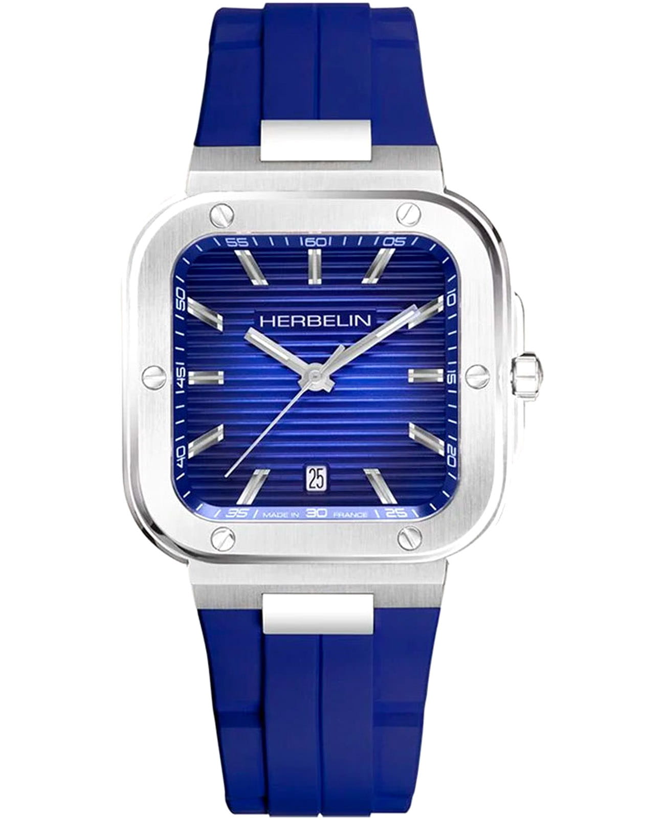 Herbelin Herbelin Cap Camarat 12246A115CB  12246A115CB кварцевые мужские часы синий циферблат, браслет силикон — вид спереди