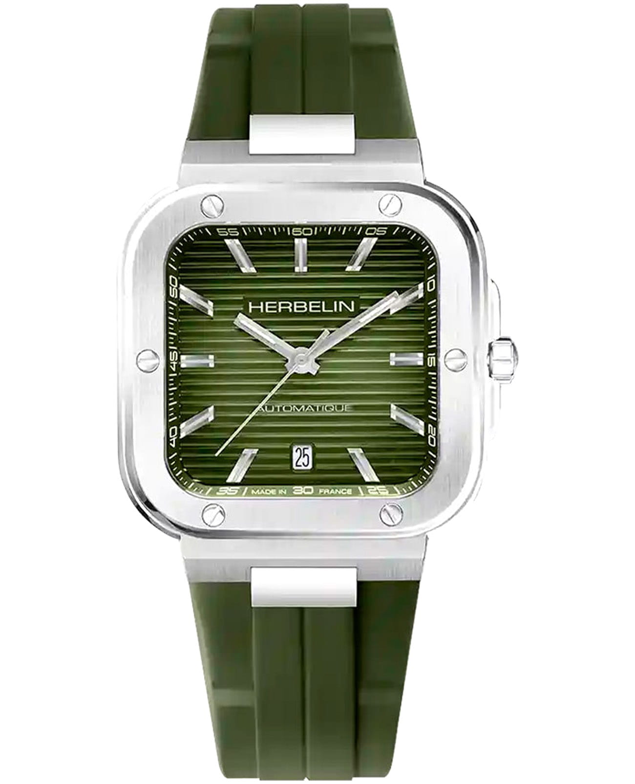 Herbelin Herbelin Cap Camarat 1646A116CK  1646A116CK механические мужские часы зеленый циферблат, браслет каучук — вид спереди