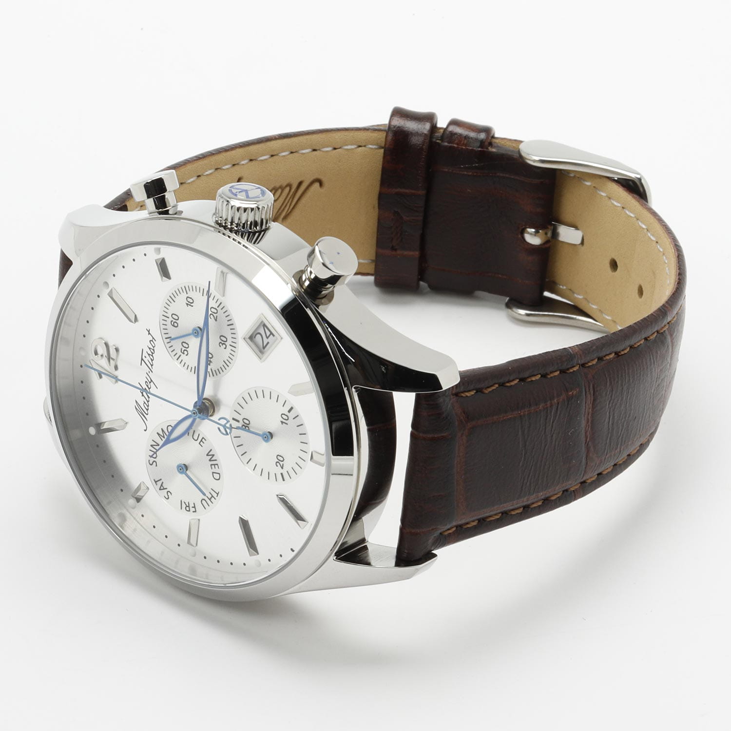 Mathey-Tissot Mathey-Tissot Urban H411CHALS,  швейцария мужские часы на браслете кожаный боковой вид