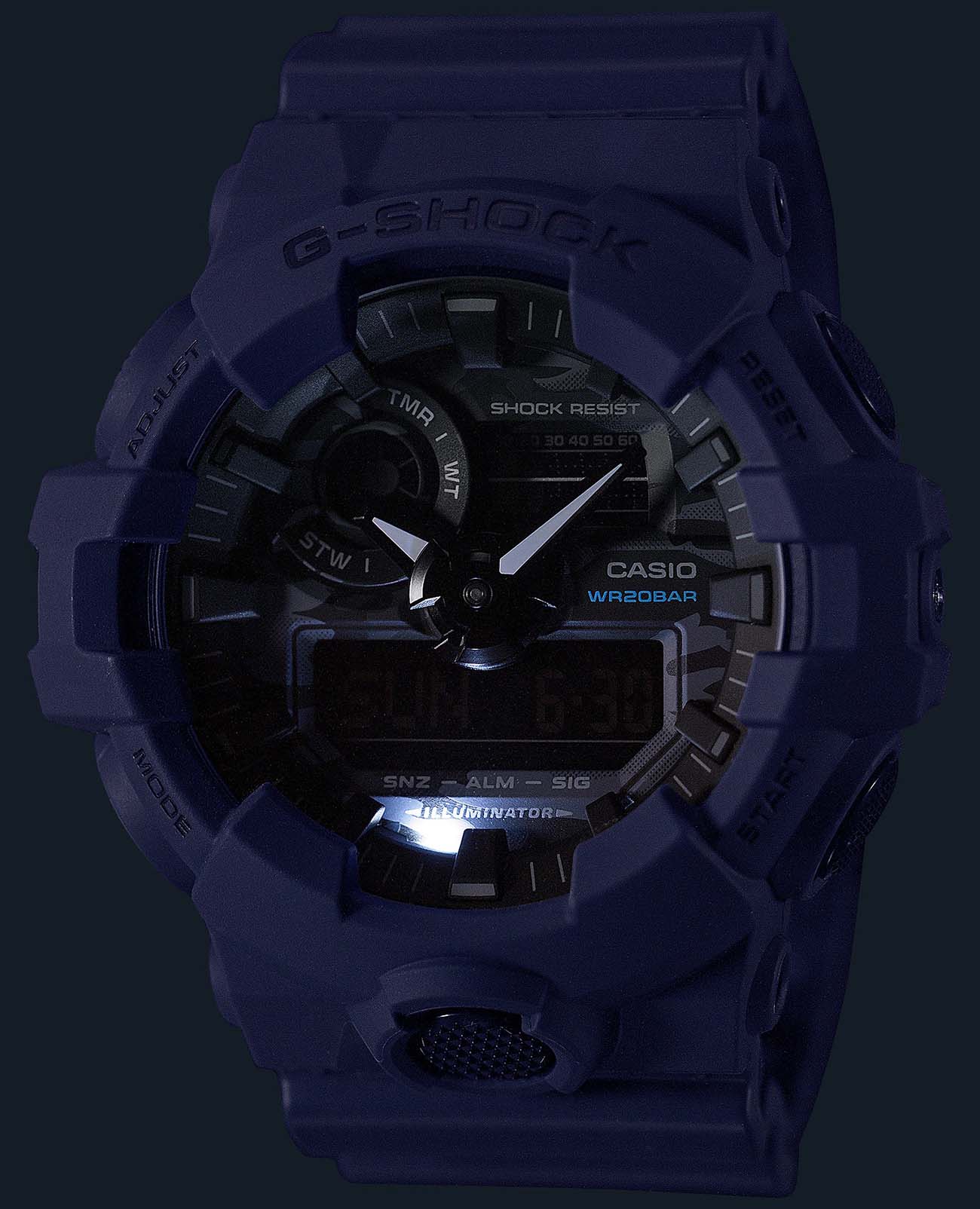 Casio Casio G-Shock GA-700CA-2ADR (GA-700CA-2A) GA-700, наручные мужские часы фото под углом