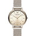 Emporio Armani Emporio Armani AR11129  AR11129 кварцевые женские часы  золотой циферблат, браслет сталь с ip покрытием — вид спереди
