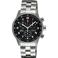 Swiss Military by Chrono Swiss Military by Chrono SM34012.01  SM34012.01 автокварц (кинетик) мужские часы  черный циферблат, браслет нержавеющая сталь — вид спереди