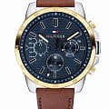 Tommy Hilfiger Tommy Hilfiger Sport 1791561  1791561 кварцевые мужские часы  синий циферблат, браслет кожаный — вид спереди