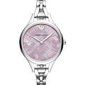 Emporio Armani Emporio Armani AR11122  AR11122 кварцевые женские часы  розовый циферблат, браслет  — вид спереди