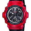 Casio Casio G-Shock AWG-M100SRB-4A AWG AWG-M100SRB-4AER электронные мужские часы  черный циферблат, браслет пластик — вид спереди