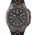 Philipp Plein Philipp Plein Octagon PWTBA0523  PWTBA0523 кварцевые мужские часы серый циферблат, браслет силикон — вид спереди
