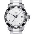 Tissot Tissot V8 Swissmatic T106.407.11.031.00 V8  T1064071103100 механические мужские часы  белый циферблат, браслет нержавеющая сталь — вид спереди