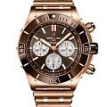 Breitling Breitling Super Chronomat B01 44 RB0136E31Q1R1  RB0136E31Q1R1 механические мужские часы розовый циферблат, браслет 18-каратное красное золото — вид спереди