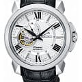 Seiko Seiko SSA373J1  SSA373J1 механические мужские часы  серебристый циферблат, браслет кожаный — вид спереди