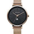 Obaku Obaku V243LMVBMV  V243LMVBMV кварцевые женские часы  черный циферблат, браслет сталь с ip покрытием — вид спереди