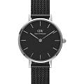 Daniel Wellington Daniel Wellington Petite Ashfield DW00100246  DW00100246 кварцевые женские часы черный циферблат, браслет сталь c pvd покрытием — вид спереди