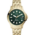 Fossil Fossil Carlie  ES4746  ES4746 кварцевые женские часы  зеленый циферблат, браслет сталь с ip покрытием — вид спереди