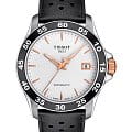 Tissot Tissot V8 Swissmatic T106.407.26.031.00 V8  T1064072603100 механические мужские часы  белый циферблат, браслет кожаный — вид спереди