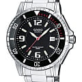 Casio Casio MTD-1053D-1A  MTD-1053D-1A кварцевые мужские часы  черный циферблат, браслет нержавеющая сталь — вид спереди