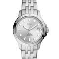 Fossil Fossil Carlie  ES4744  ES4744 кварцевые женские часы  серебристый циферблат, браслет нержавеющая сталь — вид спереди