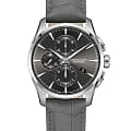 Hamilton Hamilton Jazzmaster Auto Chrono H32586881  H32586881 механические мужские часы серый циферблат, браслет кожаный — вид спереди