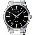 Casio Casio Collection MTP-1303PD-1A  MTP-1303PD-1A кварцевые мужские часы  черный циферблат, браслет нержавеющая сталь — вид спереди