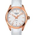 Tissot Tissot PR 100 Lady T101.210.36.031.01 PR 100 T1012103603101 кварцевые женские часы  белый циферблат, браслет кожаный — вид спереди