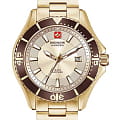 Swiss Military Hanowa Swiss Military Hanowa 06-5296.02.002  06-5296.02.002 кварцевые мужские часы  шампань циферблат, браслет сталь с ip покрытием — вид спереди