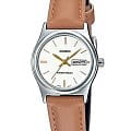 Casio Casio Collection LTP-V006L-7B2  LTP-V006L-7B2 кварцевые женские часы  белый циферблат, браслет кожаный — вид спереди