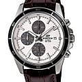 Casio Casio Edifice EFR-526L-7AVUDF (EFR-526L-7A) EFR EFR-526L-7A кварцевые мужские часы  белый циферблат, браслет кожаный — вид спереди