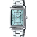 Casio Casio LTP-1234DD-2A  LTP-1234DD-2A кварцевые женские часы  бирюзовый циферблат, браслет нержавеющая сталь — вид спереди