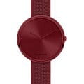 Jacques Lemans Jacques Lemans La Passion 1-2056Q  1-2056Q кварцевые женские часы  красный циферблат, браслет сталь с ip покрытием — вид спереди