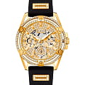 Guess Guess Queen GW0536L3  GW0536L3 кварцевые женские часы золотой циферблат, браслет силикон — вид спереди