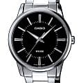 Casio Casio Collection MTP-1303D-1AVDF (MTP-1303D-1A)  MTP-1303D-1A кварцевые мужские часы  черный циферблат, браслет нержавеющая сталь — вид спереди