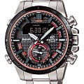Casio Casio Edifice ECB-800DB-1A ECB ECB-800DB-1A кварцевые мужские часы  черный циферблат, браслет нержавеющая сталь — вид спереди