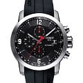 Tissot Tissot PRC 200 Automatic Chronograph T055.427.17.057.00 PRC 200 T0554271705700 механические мужские часы  черный циферблат, браслет каучук — вид спереди