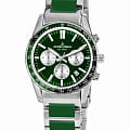Jacques Lemans Jacques Lemans Liverpool 1-2059J  1-2059J кварцевые мужские часы зеленый циферблат, браслет сталь + пластик — вид спереди