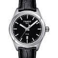 Tissot Tissot PR 100 Lady T101.210.16.051.00 PR 100 T1012101605100 кварцевые женские часы  черный циферблат, браслет кожаный — вид спереди