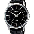 Casio Casio Collection MTP-1303PL-1A  MTP-1303PL-1A кварцевые мужские часы  черный циферблат, браслет кожаный — вид спереди