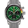 Breitling Breitling Top Time B01 Ford Mustang AB01762A1L1A1  AB01762A1L1A1 механические мужские часы зеленый циферблат, браслет нержавеющая сталь — вид спереди