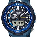 Casio Casio Pro Trek PRT-B70-2 PRT PRT-B70-2ER кварцевые мужские часы  синий циферблат, браслет пластик — вид спереди