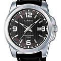 Casio Casio MTP-1314PL-8A  MTP-1314PL-8A кварцевые мужские часы  черный циферблат, браслет кожаный — вид спереди