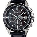 Casio Casio Edifice EFS-S510L-1A EFS EFS-S510L-1A кварцевые мужские часы  черный циферблат, браслет кожаный — вид спереди
