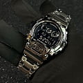 Casio Casio G-Shock DW-6900NB-1DR (DW-6900NB-1E) электронные мужские часы часы, крупный план серебристый циферблат